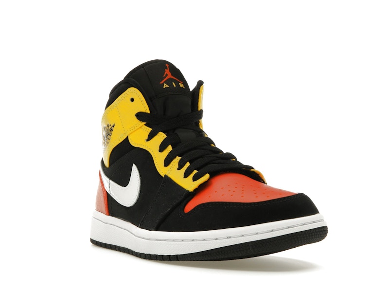 Jordan 1 Mid Black Amarillo Orange