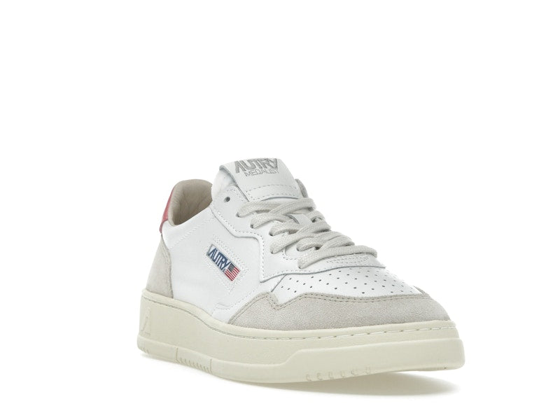 Autry Medalist Leather Low White Tearose Beige (Women's)