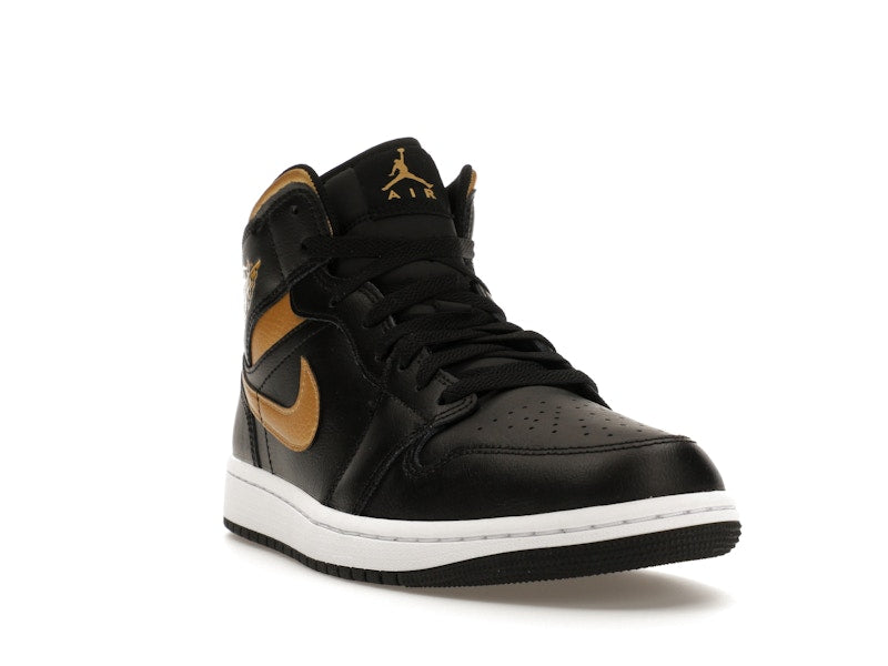 Jordan 1 Mid Black Metallic Gold
