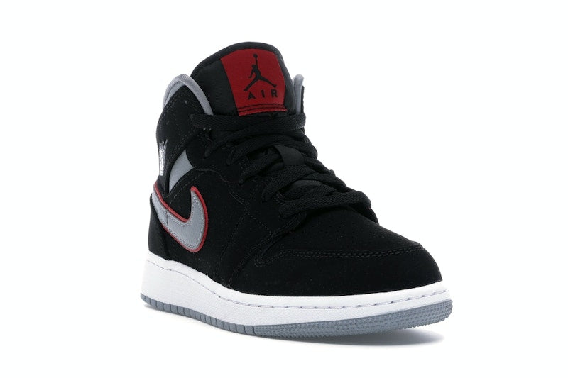 Jordan 1 Mid Black Particle Grey Gym Red (GS)