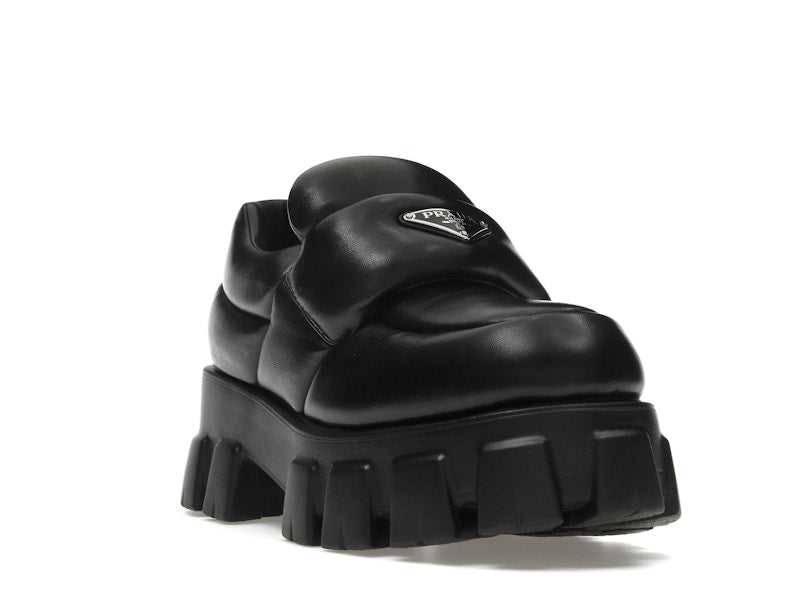 Prada Soft Padded 55mm Loafers Black Nappa Leather