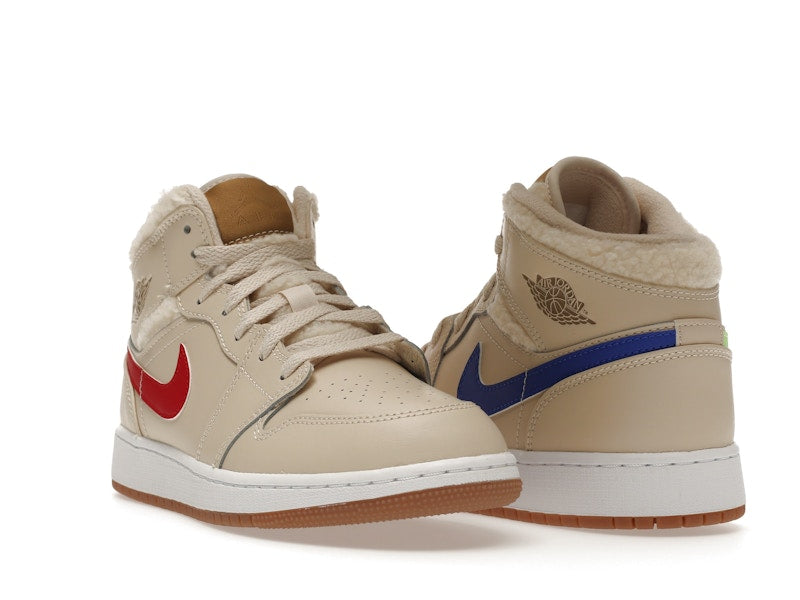 Jordan 1 Mid Utility Fleece Pearl White (GS)