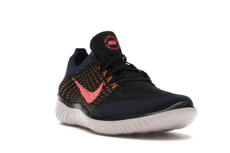 Nike Free RN Flyknit 2018 Black Flash Crimson Orange Peel