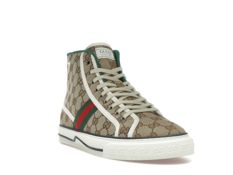 Gucci Tennis 1977 Canvas High Top Beige GG Print