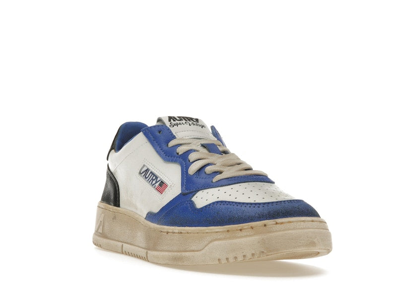 Autry Medalist Leather Low Distressed White Black Azure