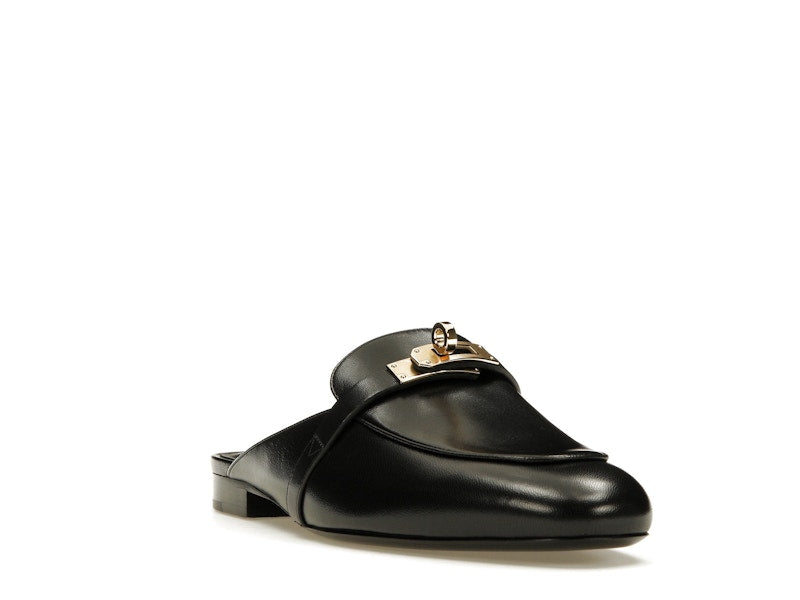 Hermes Oz Mule Noir Goatskin Leather