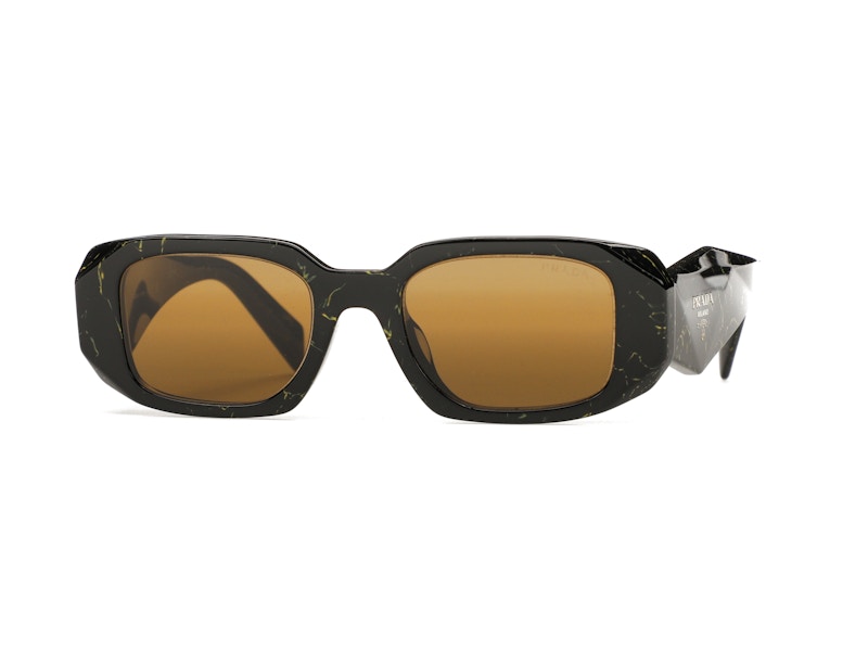 Prada Sunglasses PR 17WSF Black/Yellow Marble/Dark Brown (PR17WSF-19D01T-51)