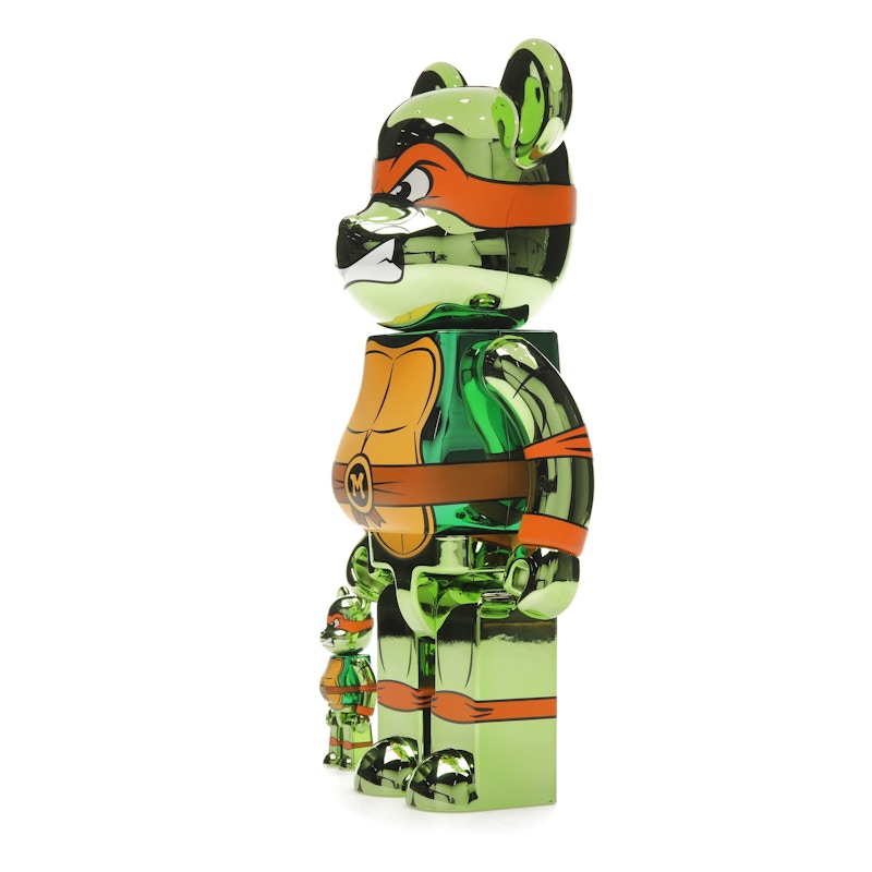 Bearbrick x Teenage Mutant Ninja Turtles Michelangelo 100% & 400% Set