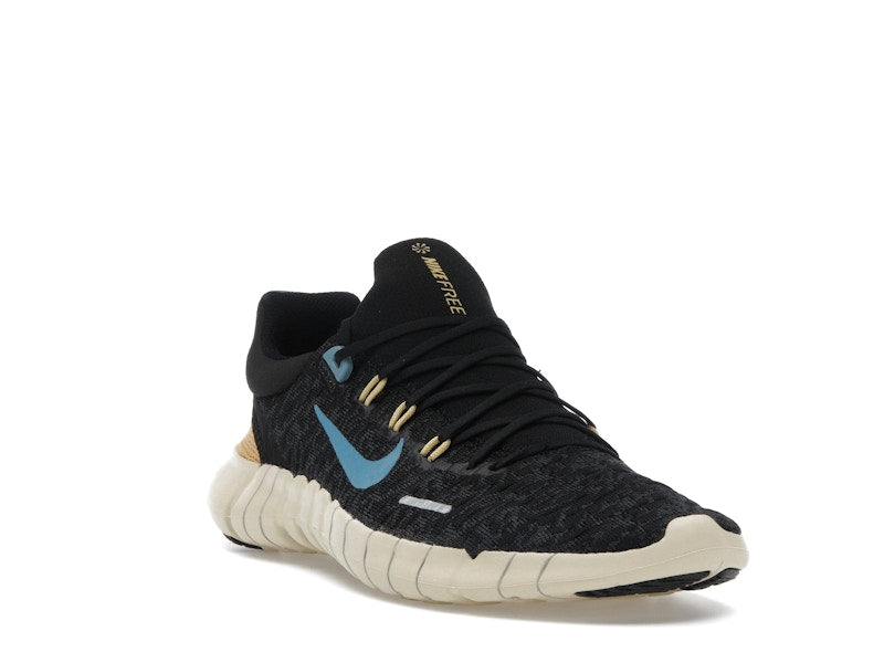 Nike Free Run 5.0 Next Nature Black Anthracite Wheat Gold Noise Aqua (Women's)