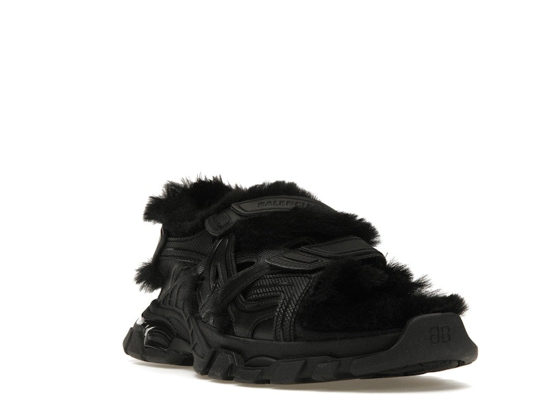 Balenciaga Track Sandal Fake Fur Black