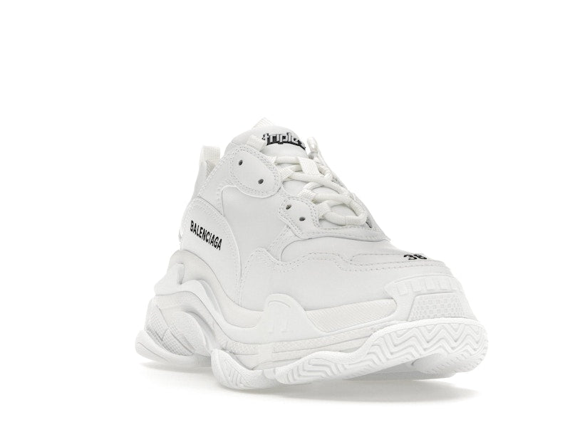 Balenciaga Triple S Synthetic Leather Triple White (Women's)