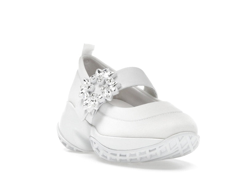 Roger Vivier Viv' Run Babies White Crystal Buckle (Women's)