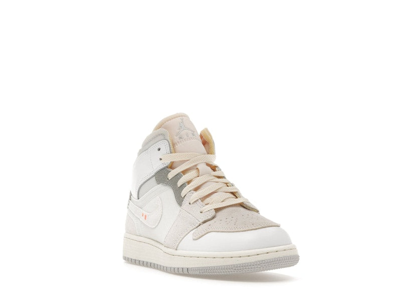 Jordan 1 Mid SE Craft Inside Out White Grey (GS)