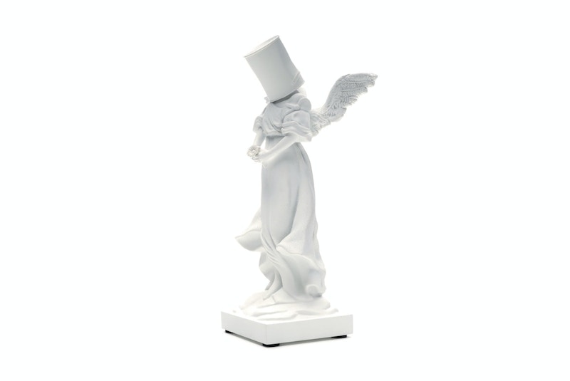 Banksy Bucket On Head Figure White