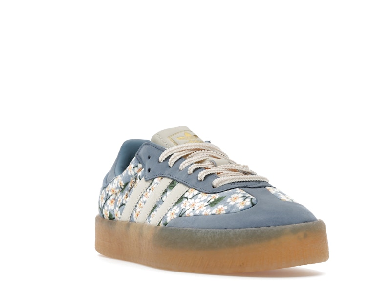 adidas Sambae Liberty London Floral Embroidery Blue Cream White (Women's)