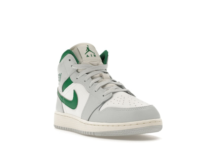 Jordan 1 Mid White Pure Platinum Pine Green (GS)