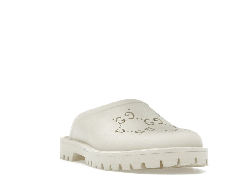 Gucci Slip-on Sandal Cut Out Monogram Mystic White