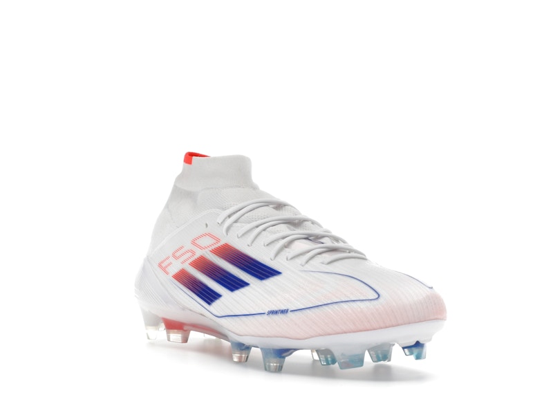 adidas F50 Elite Mid FG Cloud White Lucid Blue Solar Red (Women's)