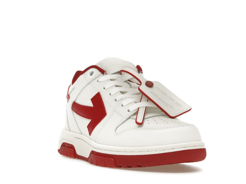 OFF-WHITE Out Of Office OOO Low Tops White Burgundy