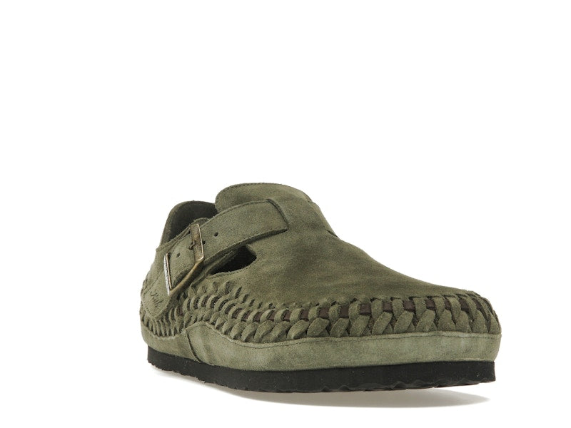 Birkenstock London Braided Shearling Kith Olive Night