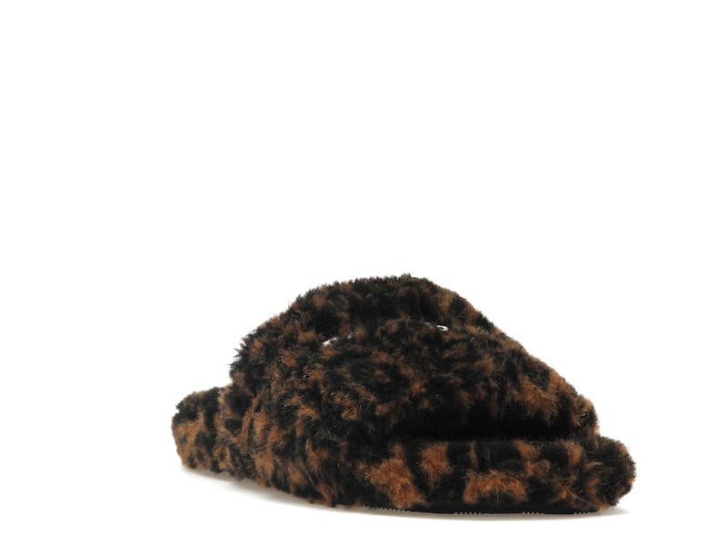 Balenciaga Furry Slide Leopard Brown Black