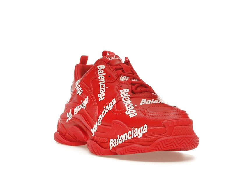 Balenciaga Triple S All Over Tomato Red White