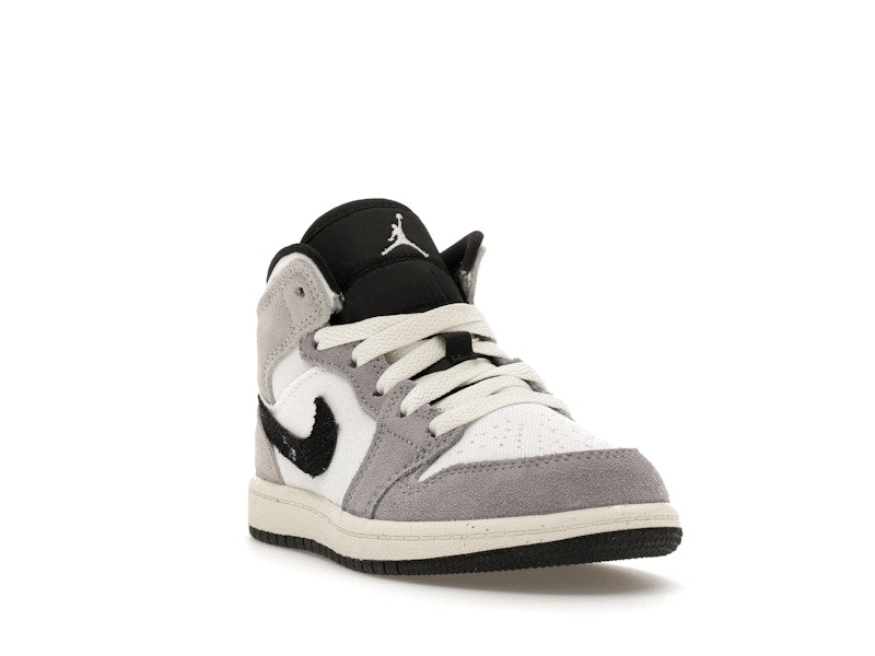 Jordan 1 Mid SE Craft White Cement Grey Black (PS)