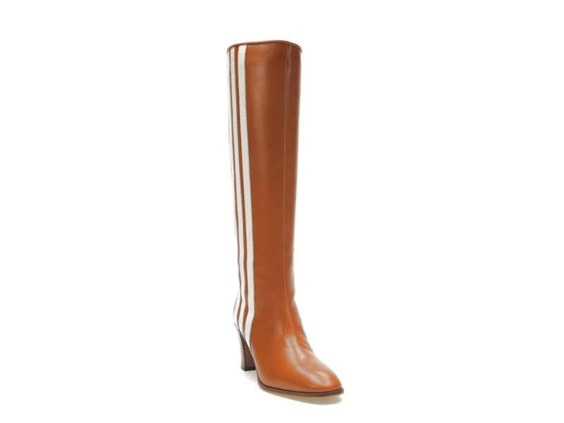 adidas x Gucci 73mm Knee-High Boots Cognac Leather