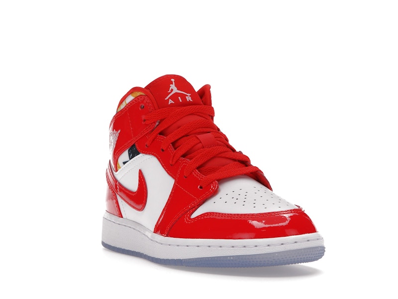Jordan 1 Mid Barcelona Sweater Red Patent (GS)