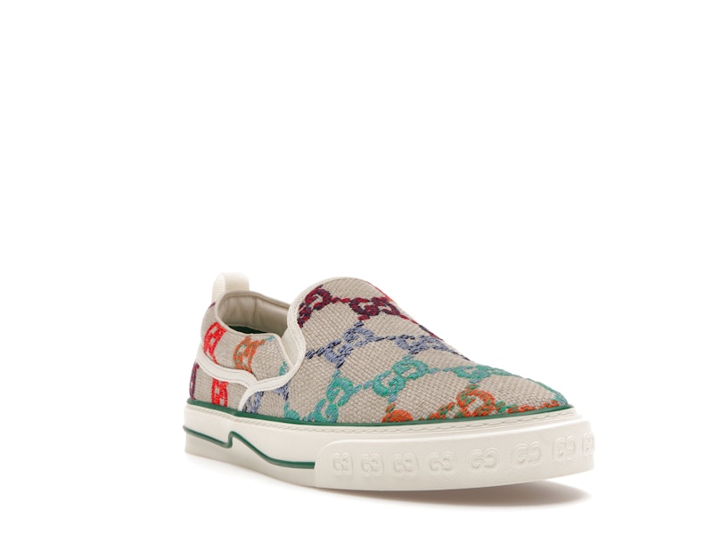 Gucci Tennis 1977 Slip On GG Logo White Multi
