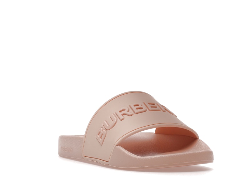 Burberry Embossed Logo Slides Peach Pink (Women's)