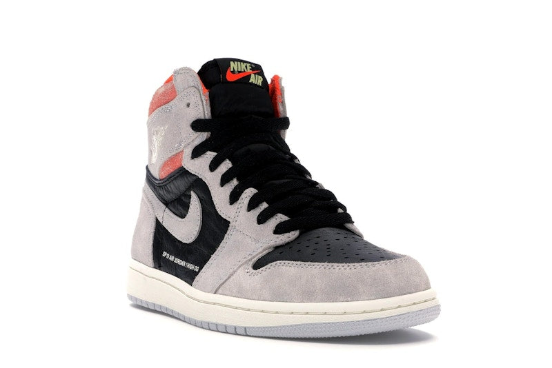 Jordan 1 Retro High Neutral Grey Hyper Crimson