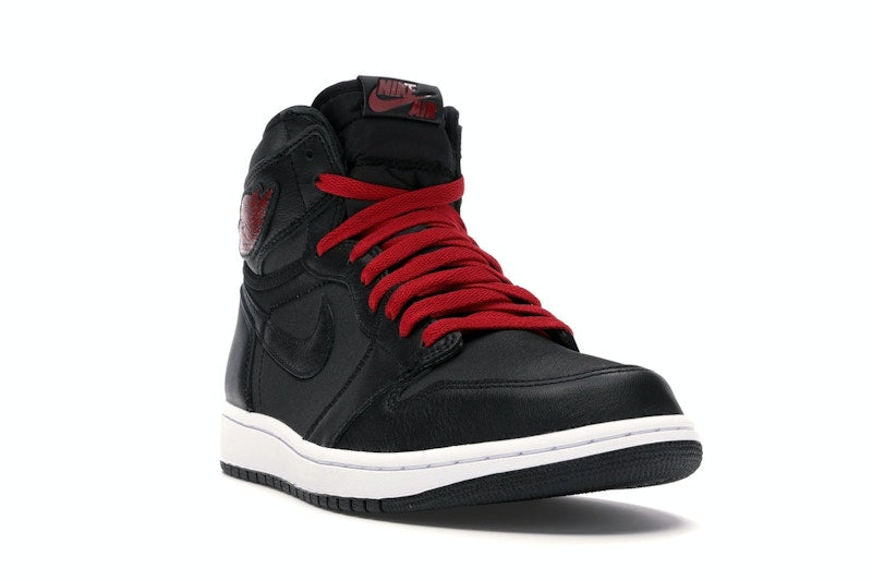 Jordan 1 Retro High Black Satin Gym Red
