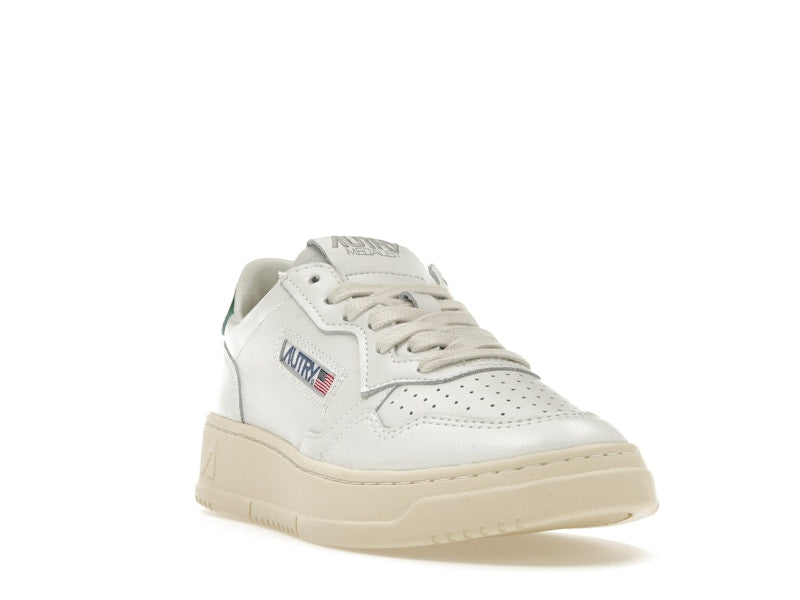 Autry Medalist Leather Low White Green (Women's)