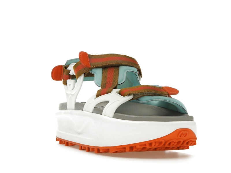 Gucci Colour Block Platform Sandal White Blue Orange (Women's)