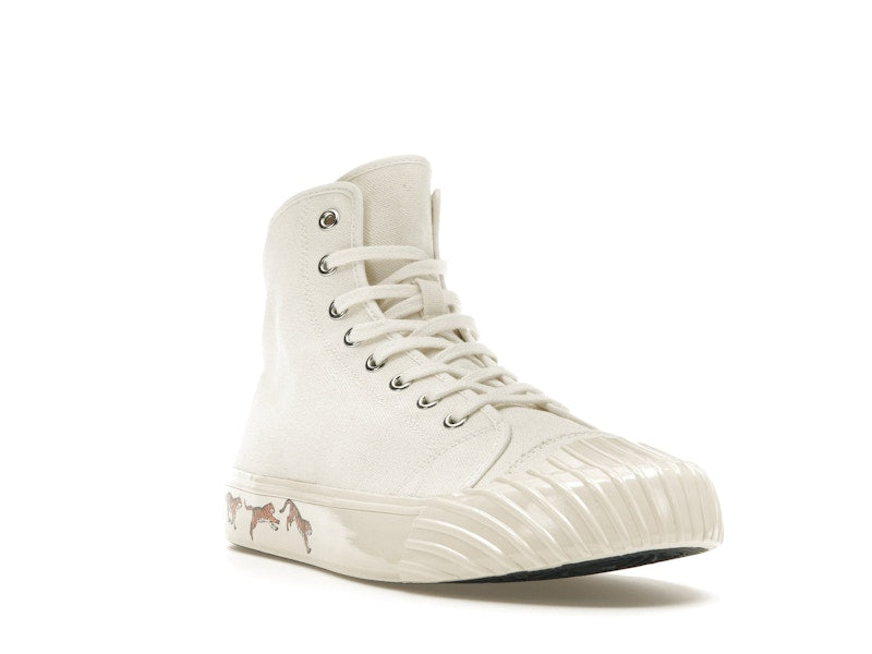 Kenzo School High Top Trainers Tiger Sole Off White