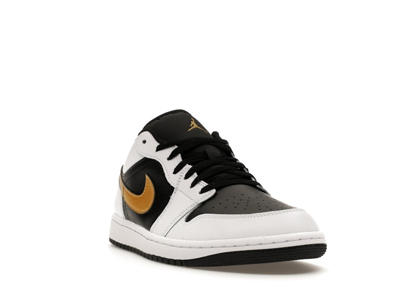 Jordan 1 Low White Black Metallic Gold Swoosh
