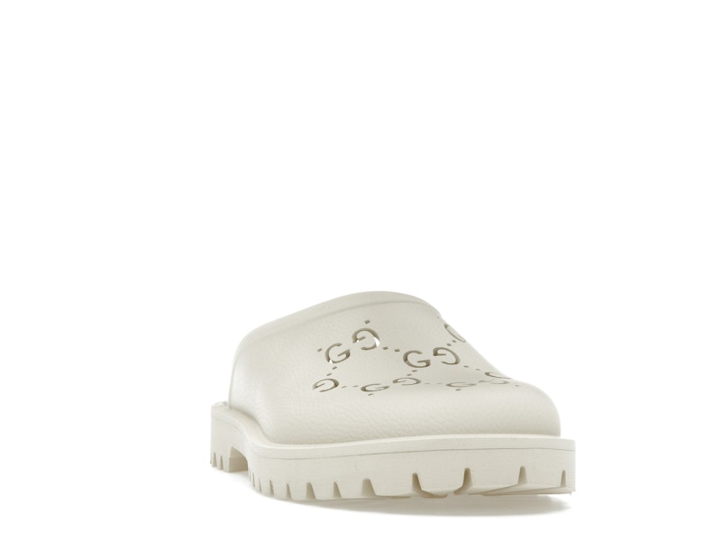Gucci Slip-on Sandal Cut Out Monogram Mystic White