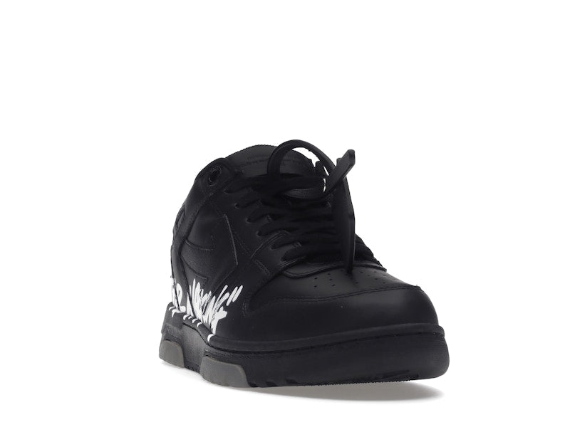 OFF-WHITE Out Of Office OOO "For Walking" Low Tops Black White