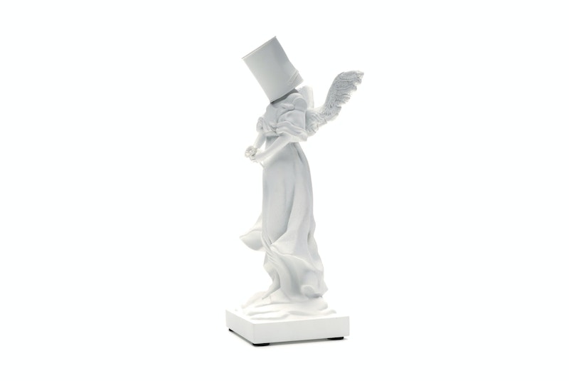 Banksy Bucket On Head Figure White