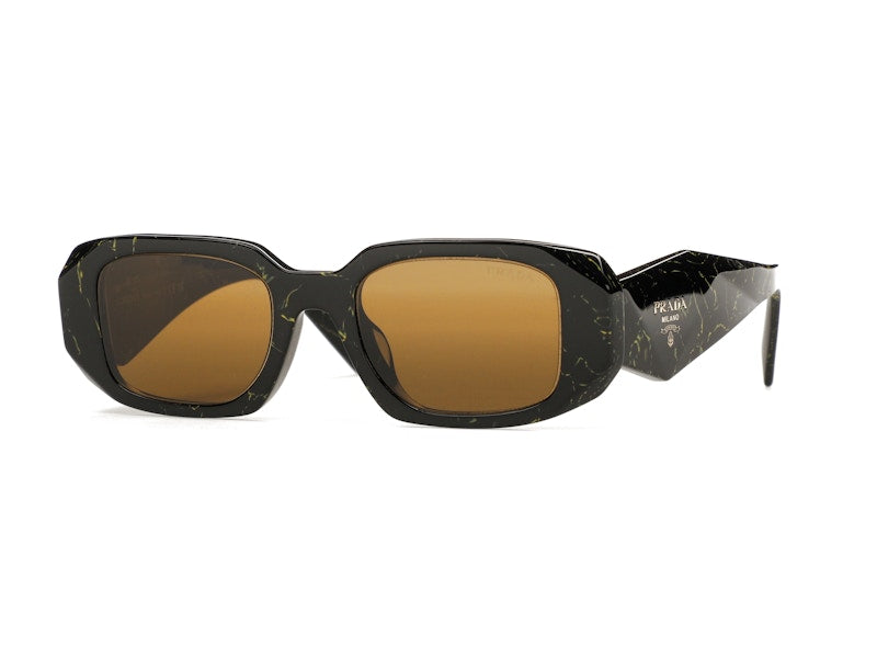 Prada Sunglasses PR 17WSF Black/Yellow Marble/Dark Brown (PR17WSF-19D01T-51)