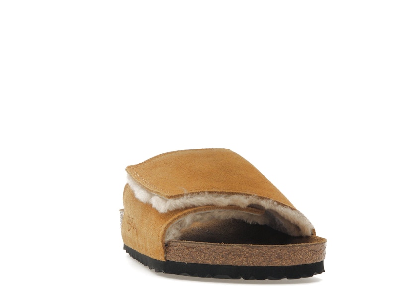 Birkenstock Solana Shearling Slide Stussy Caramel