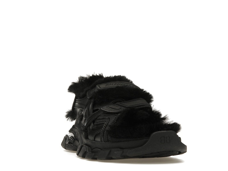 Balenciaga Track Sandal Fake Fur Black