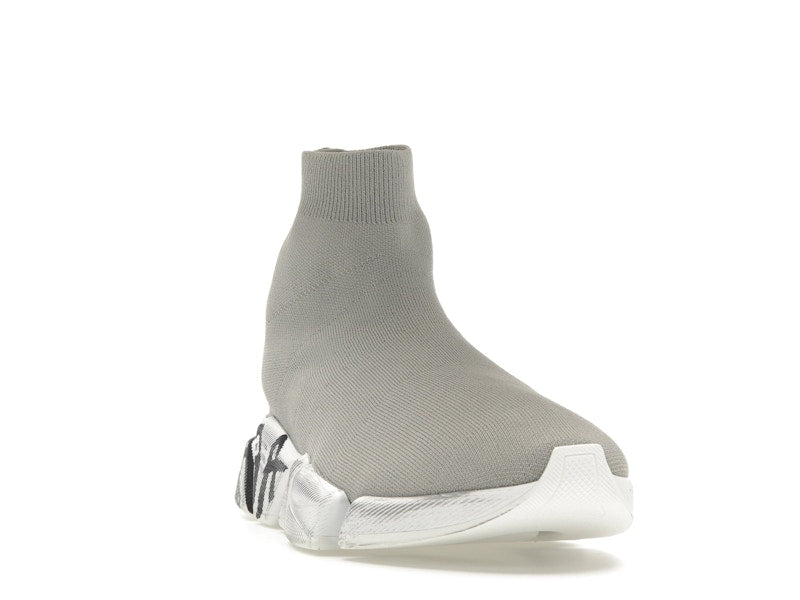 Balenciaga Speed 2.0 Graffiti Recycled Knit Grey White
