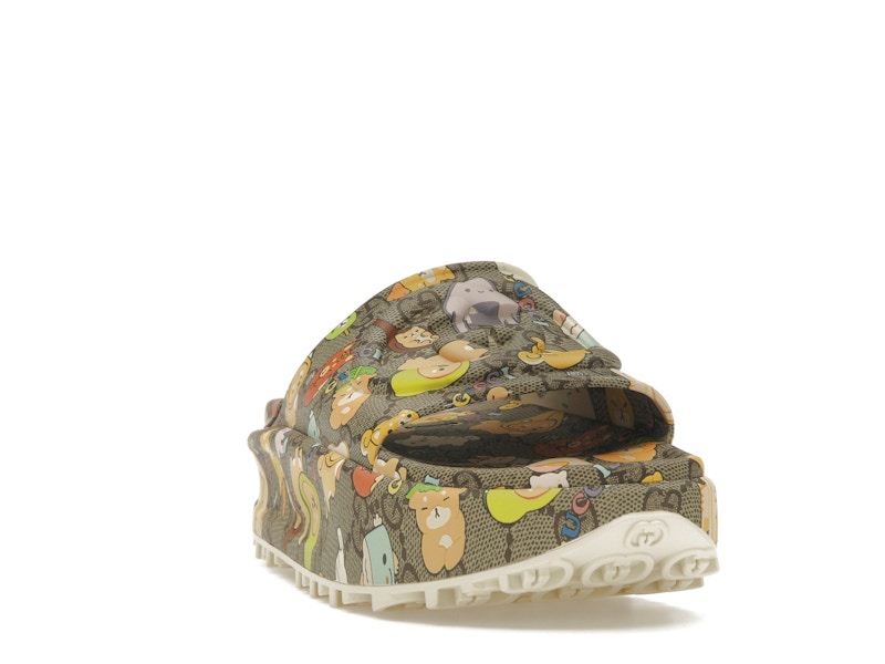 Gucci x Pikarar GG Animal Print Slide Beige Multi (Women's)