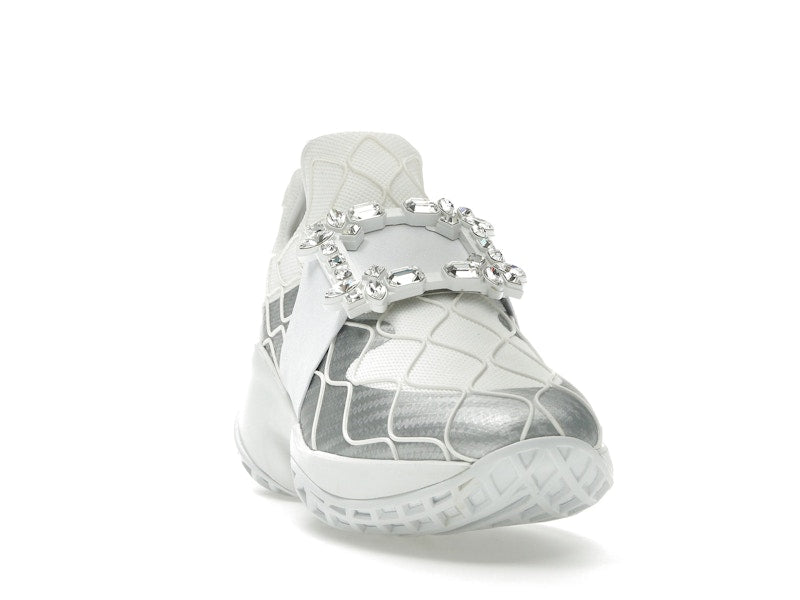 Roger Vivier Viv' Run Fabric Silver Crystal Buckle (Women's)