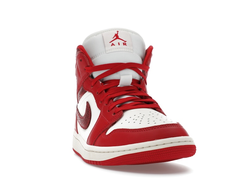Jordan 1 Mid SE Red Cracked Leather (Women's)
