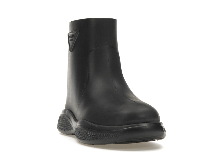 Prada Pull-On Rain Booties Black Rubber