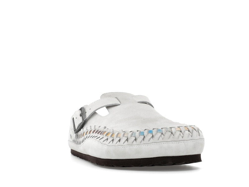 Birkenstock Boston Braided Suede Kith Antique White Tie Dye