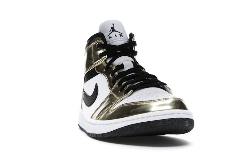 Jordan 1 Mid Metallic Gold Black White